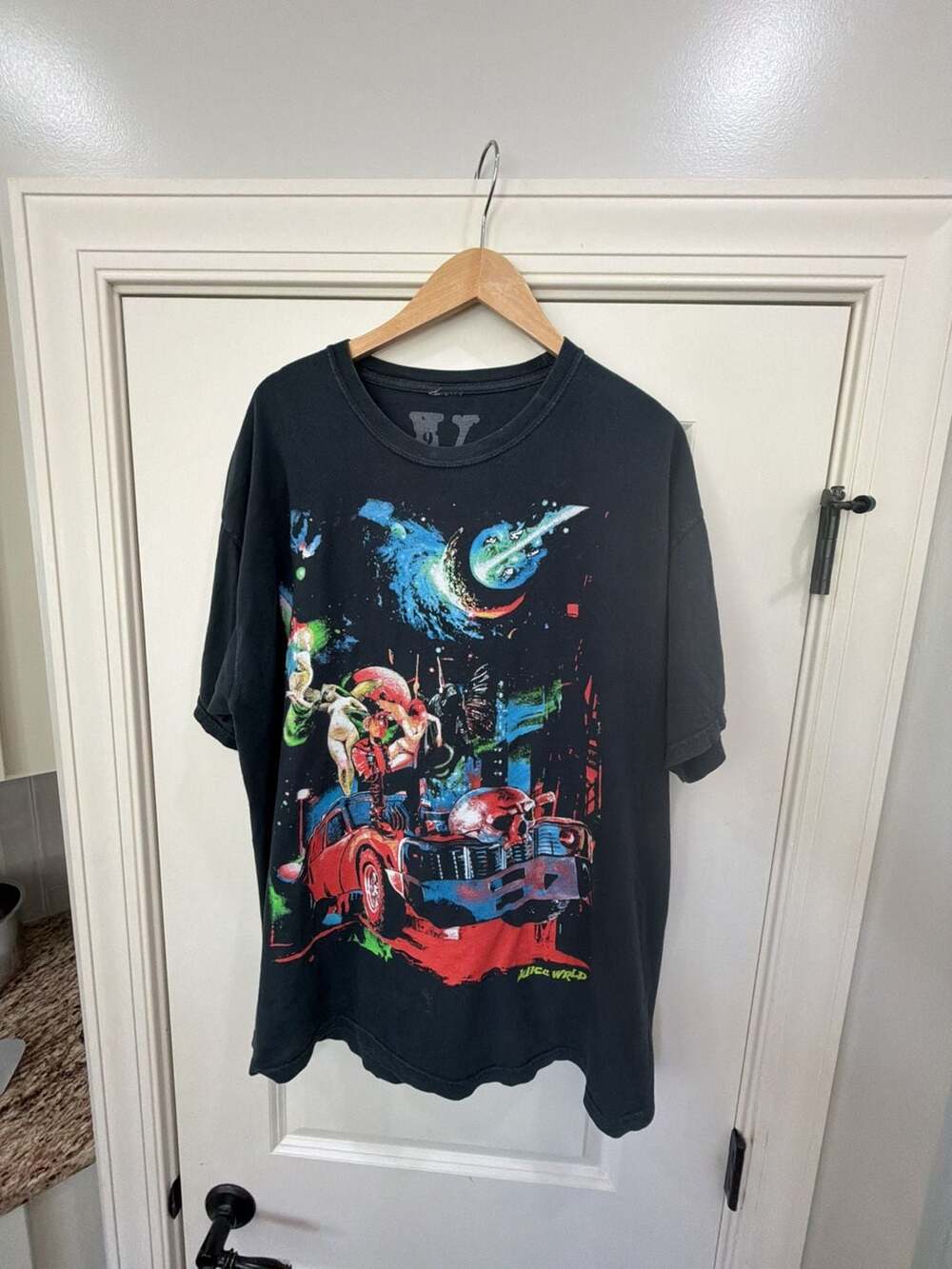Rare Juice Wrld x Vlone Cosmic Racer Galaxy T-shirt USA Size Small FREE SHIPPING